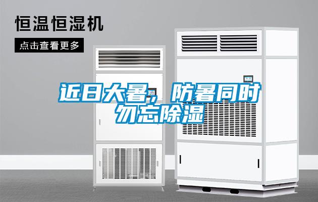 近日大暑，防暑同時勿忘除濕