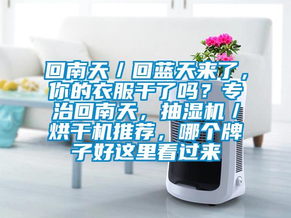 回南天／回藍天來了，你的衣服干了嗎？專治回南天，抽濕機／烘干機推薦，哪個牌子好這里看過來